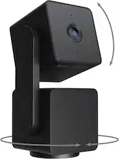 Front. Wyze - Pan v3 Indoor/Outdoor Pan/Tilt/Zoom 1080p Security Camera - Black.