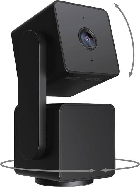 Wyze - Pan v3 Indoor/Outdoor Pan/Tilt/Zoom 1080p Security Camera - Black