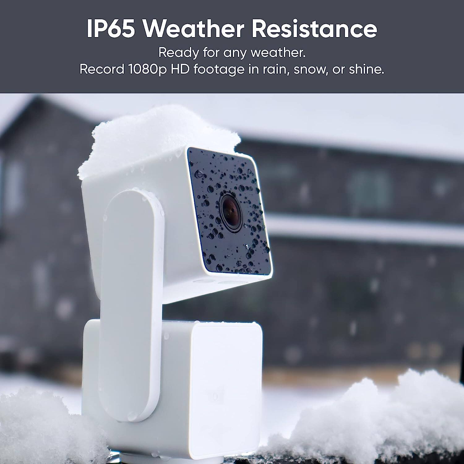 IP65 Weather Resistance: Ready for any weather. Record 1080p HD footage in rain, snow, or shine.