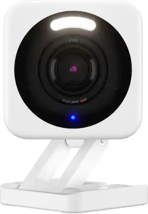 Front. Wyze - Cam V4 2.5k QHD WiFi, Indoor/Outdoor, Wired Security Camera with Color Night Vision - White.