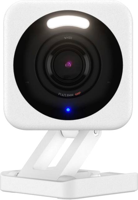 Wyze - Cam V4 2.5k QHD WiFi, Indoor/Outdoor, Wired Security Camera with Color Night Vision - White
