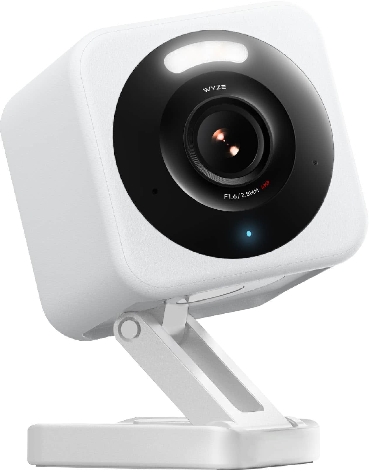 Angle. Wyze - Cam V4 2.5k QHD WiFi, Indoor/Outdoor, Wired Security Camera with Color Night Vision - White.