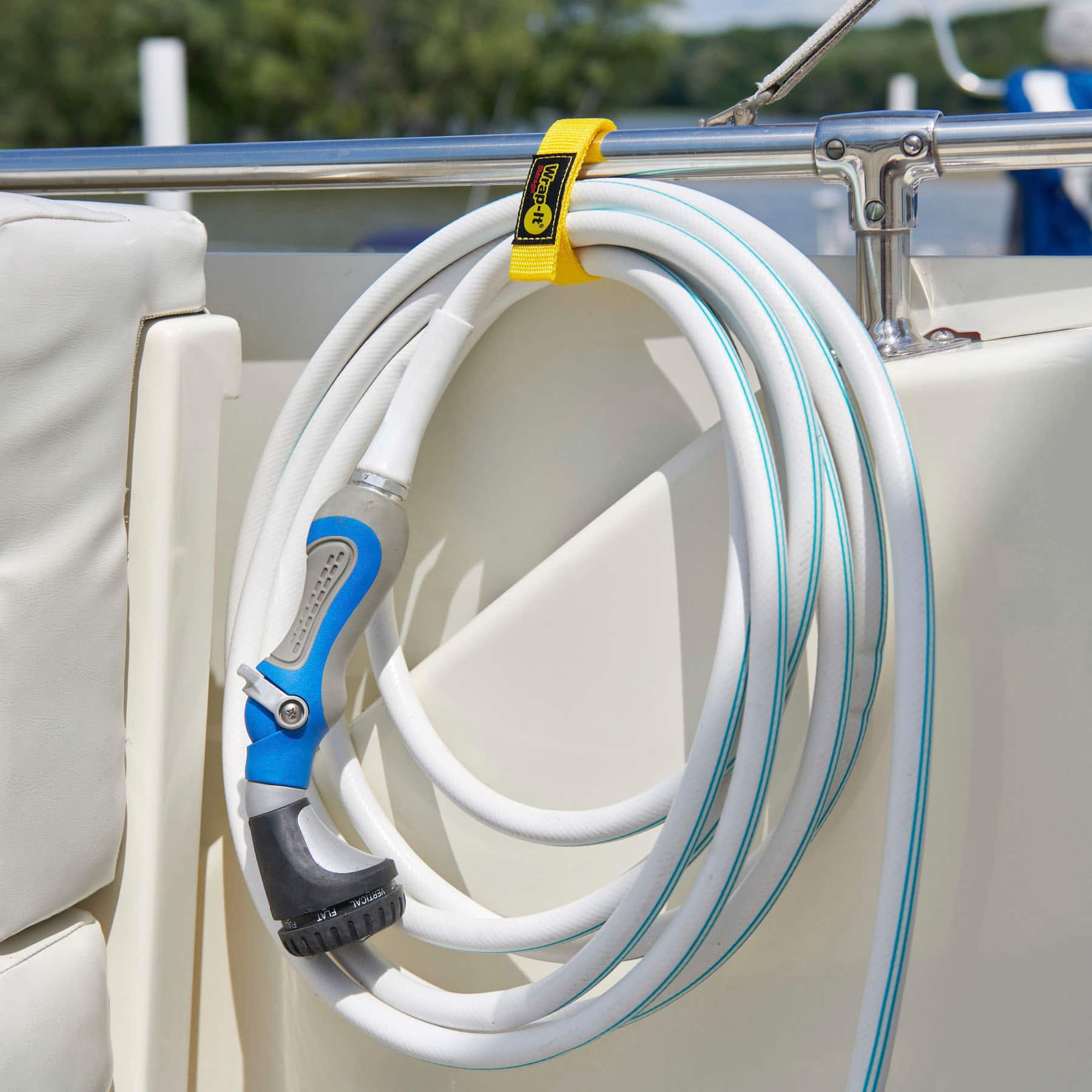 Alt View 15. Wrap-It Storage - Quick-Straps - 12-inch (3-Pack) - Weatherproof Hook and Loop Strap - Yellow.