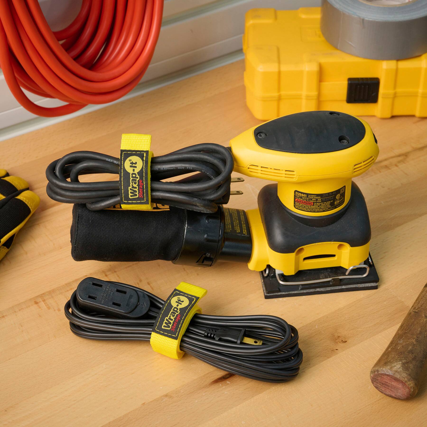 Alt View 19. Wrap-It Storage - Quick-Straps - 12-inch (3-Pack) - Weatherproof Hook and Loop Strap - Yellow.