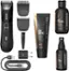The image features a collection of grooming products and tools, including a hair trimmer, a comb, a bottle of aftershave, and a hair styling product. The products are arranged in a visually appealing manner, showcasing the various items available for personal grooming. The brand name "manscaped" is prominently displayed, indicating that the products are designed specifically for men's grooming needs.