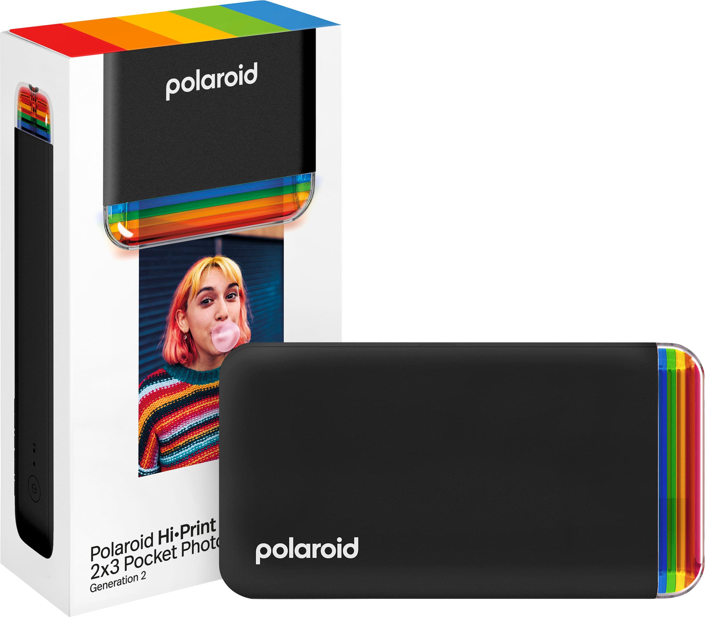 Front. Polaroid - Hi-Print 2x3 Pocket Photo Printer Generation 2 - Black.