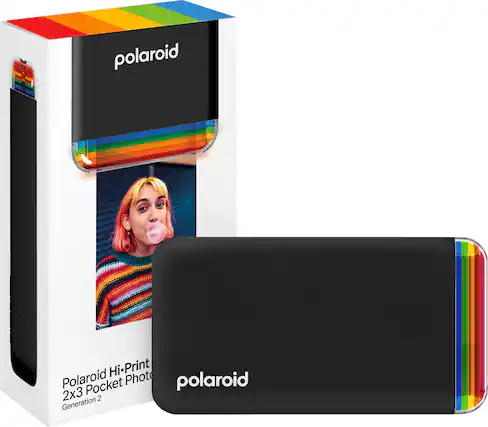 Front. Polaroid - Hi-Print 2x3 Pocket Photo Printer Generation 2 - Black.