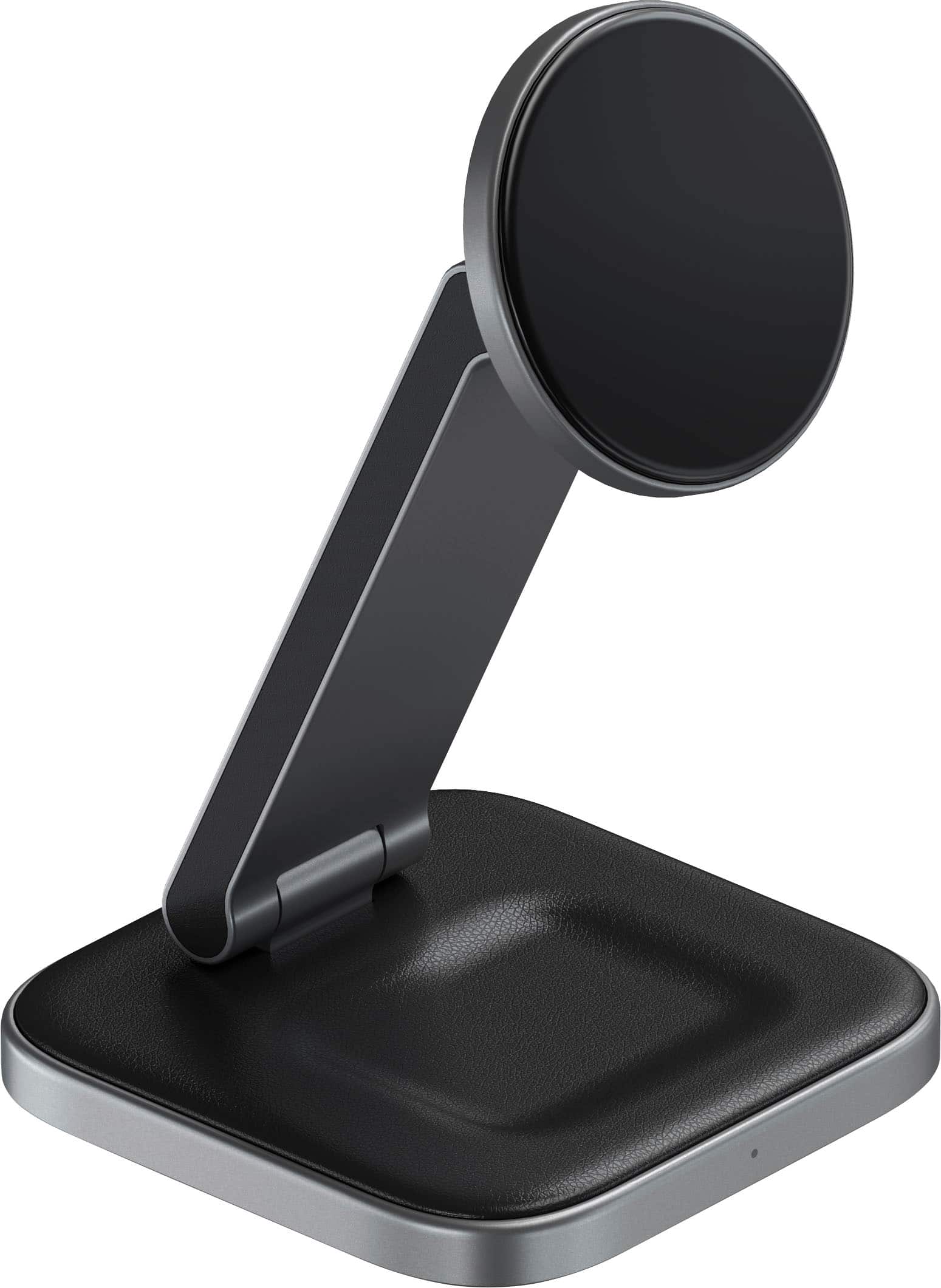 Alt View 11. Satechi - 2-in-1 Foldable Qi2 Wireless Charging Stand - Space Gray.