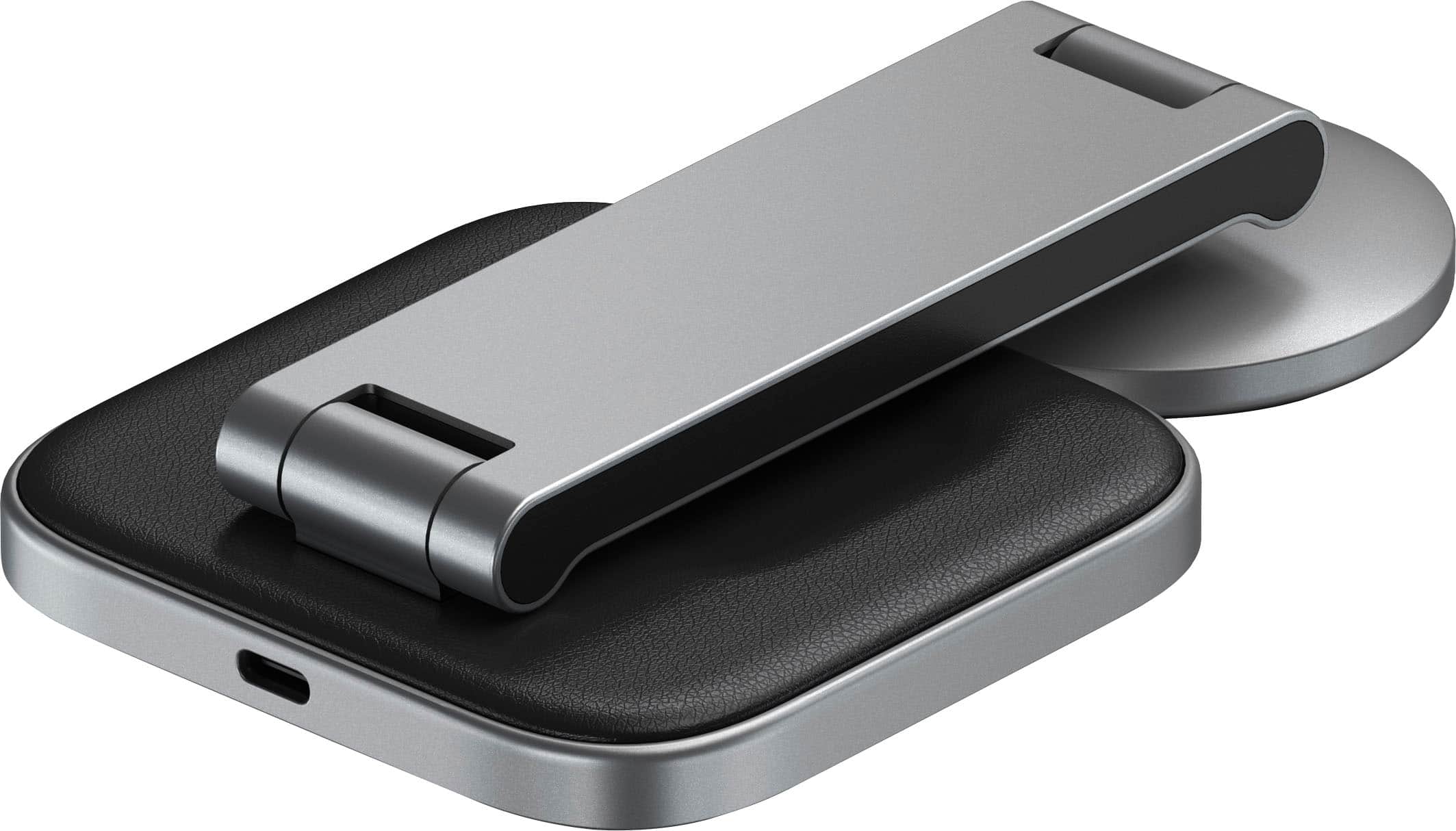 Alt View 13. Satechi - 2-in-1 Foldable Qi2 Wireless Charging Stand - Space Gray.