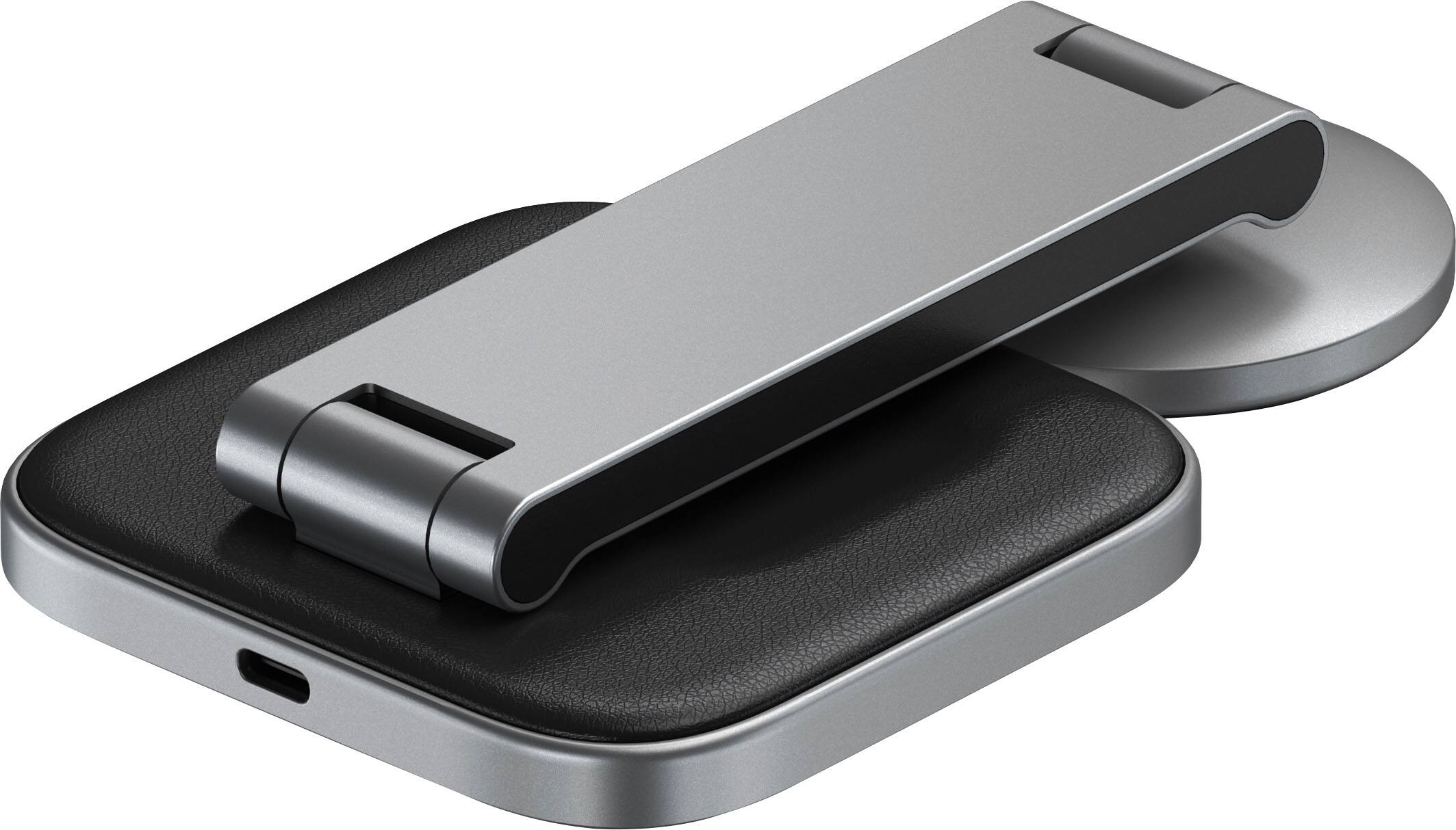 Alt View 13. Satechi - 2-in-1 Foldable Qi2 Wireless Charging Stand - Space Gray.