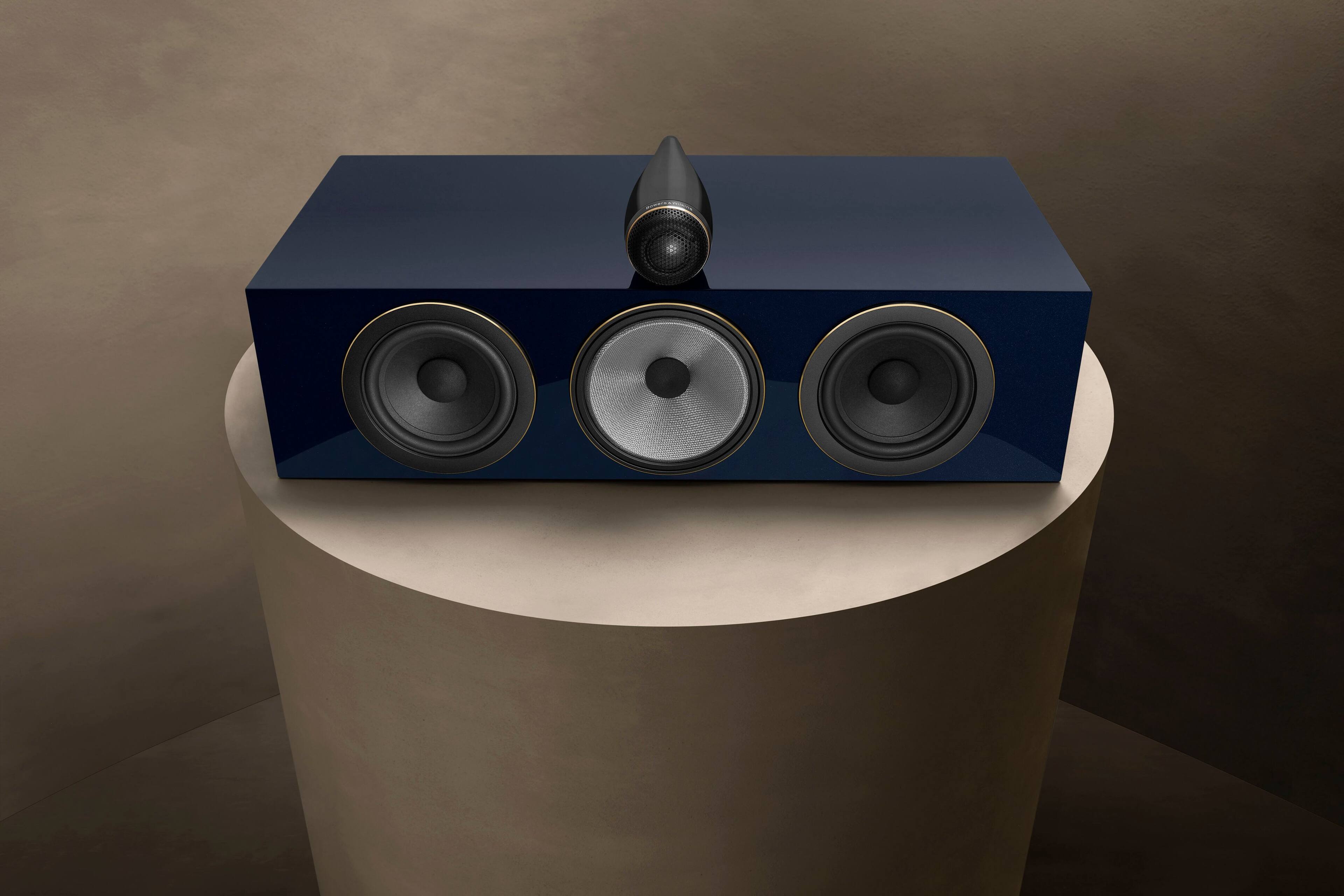 Alt View 12. Bowers & Wilkins - 700 Series 3 Signature Center Channel with 1" Tweeter On Top and Two 6.5" Bass Drivers (Each) - Metallic Midnight Blue.