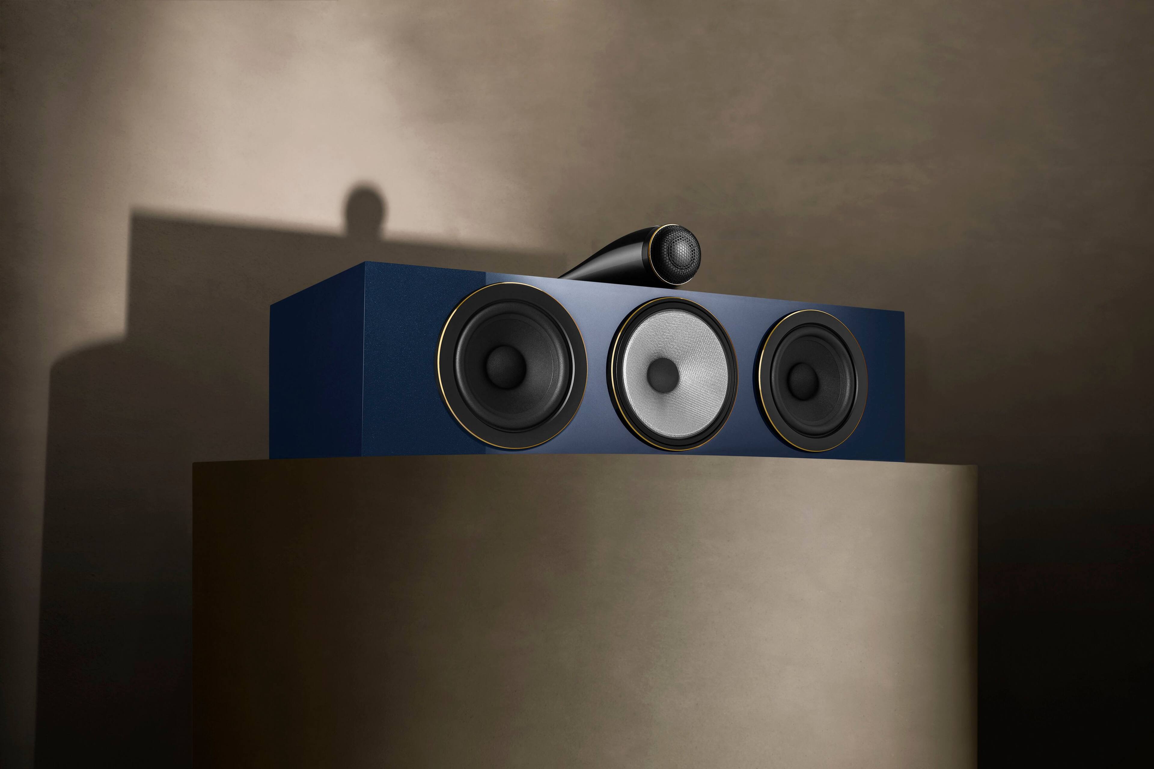 Alt View 14. Bowers & Wilkins - 700 Series 3 Signature Center Channel with 1" Tweeter On Top and Two 6.5" Bass Drivers (Each) - Metallic Midnight Blue.