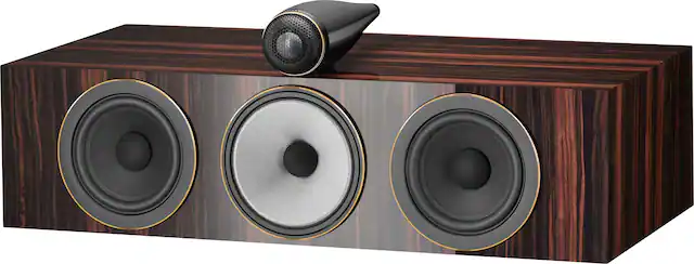 Front. Bowers & Wilkins - 700 Series 3 Signature Center Channel with 1" Tweeter On Top and Two 6.5" Bass Drivers (Each) - Datuk Gloss.