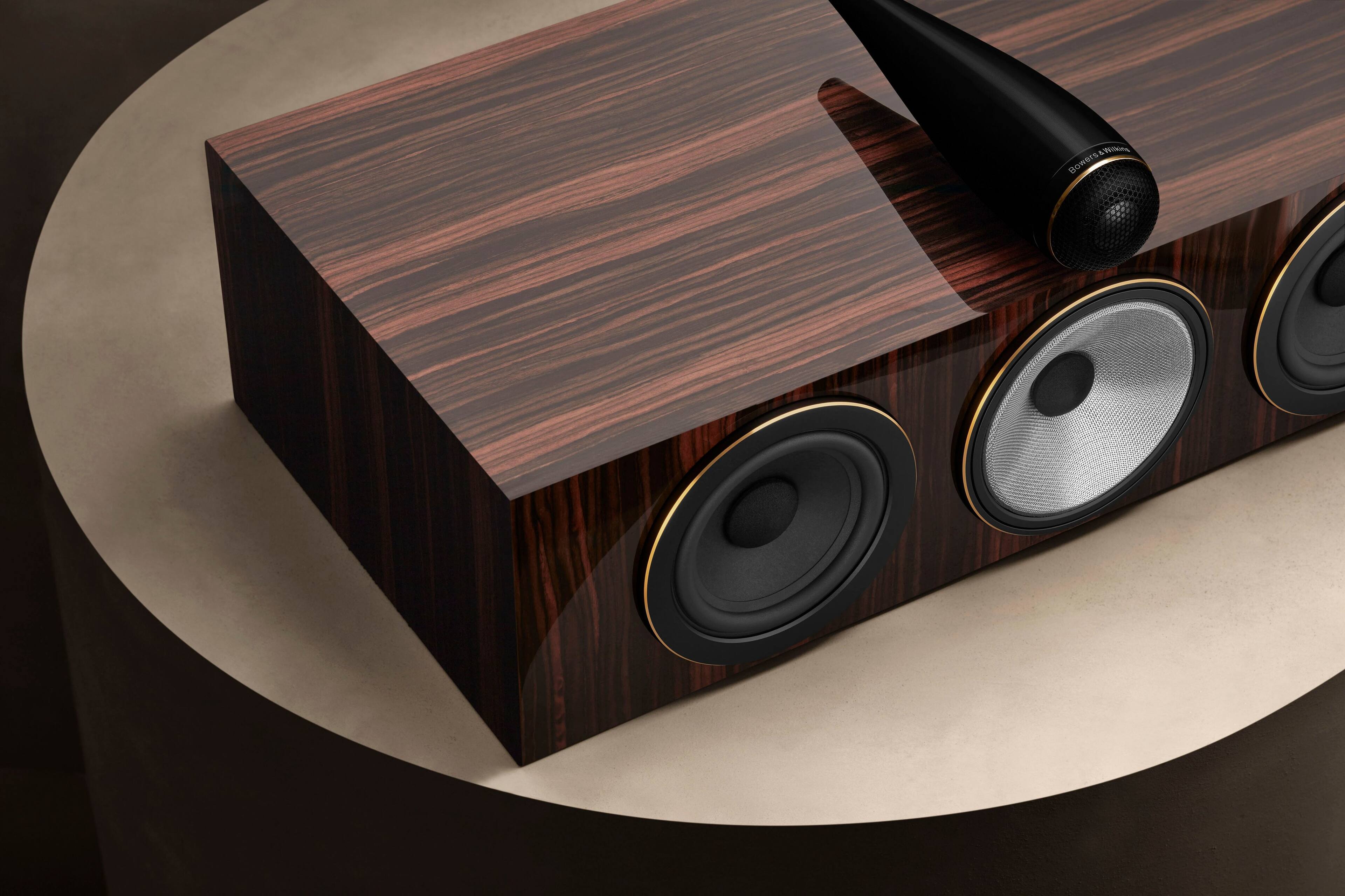 Alt View 13. Bowers & Wilkins - 700 Series 3 Signature Center Channel with 1" Tweeter On Top and Two 6.5" Bass Drivers (Each) - Datuk Gloss.