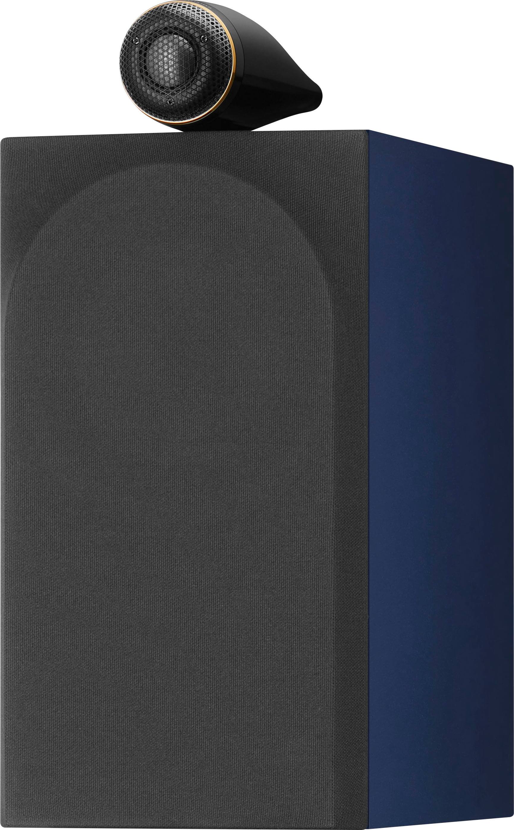 Angle. Bowers & Wilkins - 700 Series 3 Signature Bookshelf Speaker with 1" Tweeter on Top and 6.5" Midbass (Pair) - Metallic Midnight Blue.
