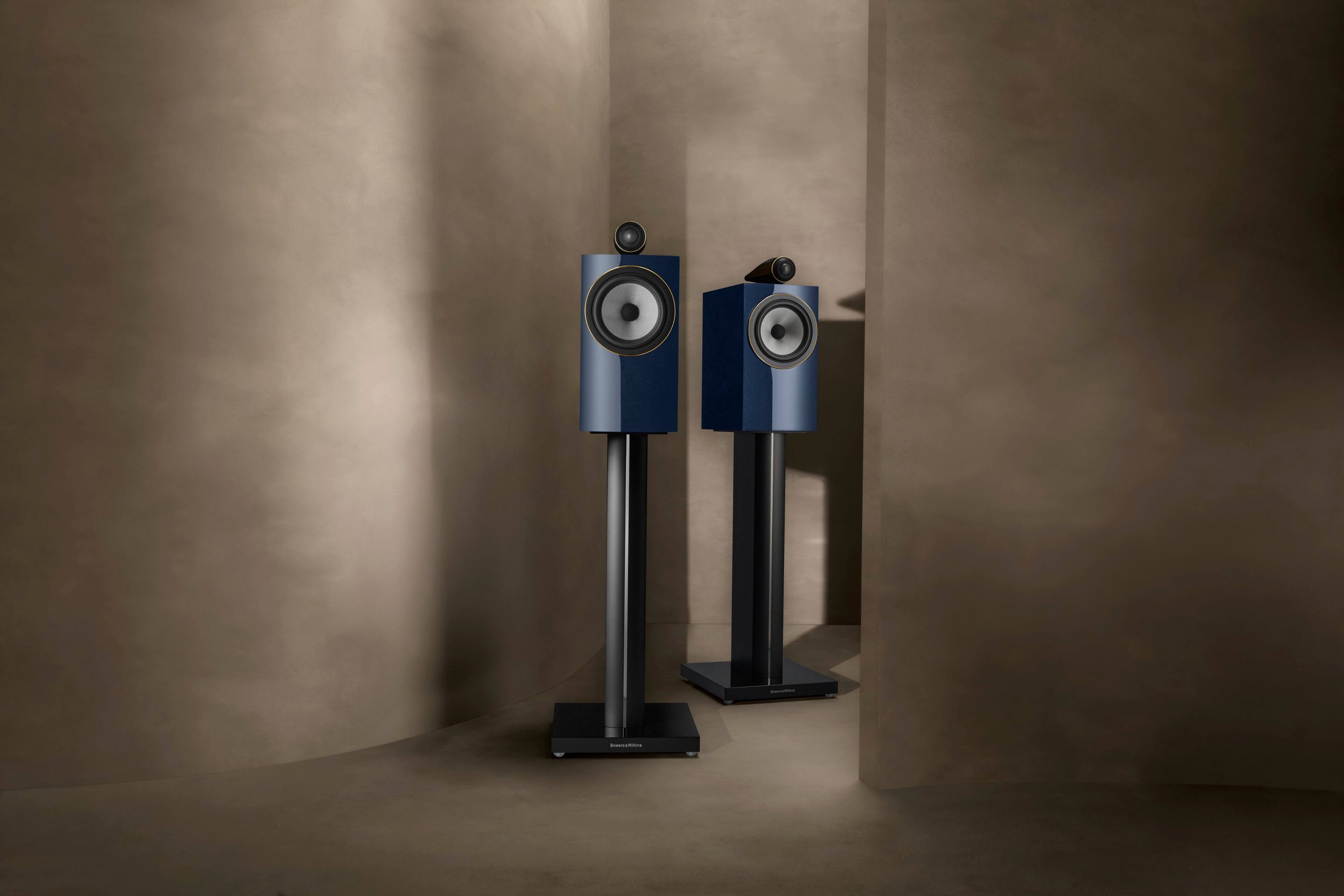 Alt View 18. Bowers & Wilkins - 700 Series 3 Signature Bookshelf Speaker with 1" Tweeter on Top and 6.5" Midbass (Pair) - Metallic Midnight Blue.