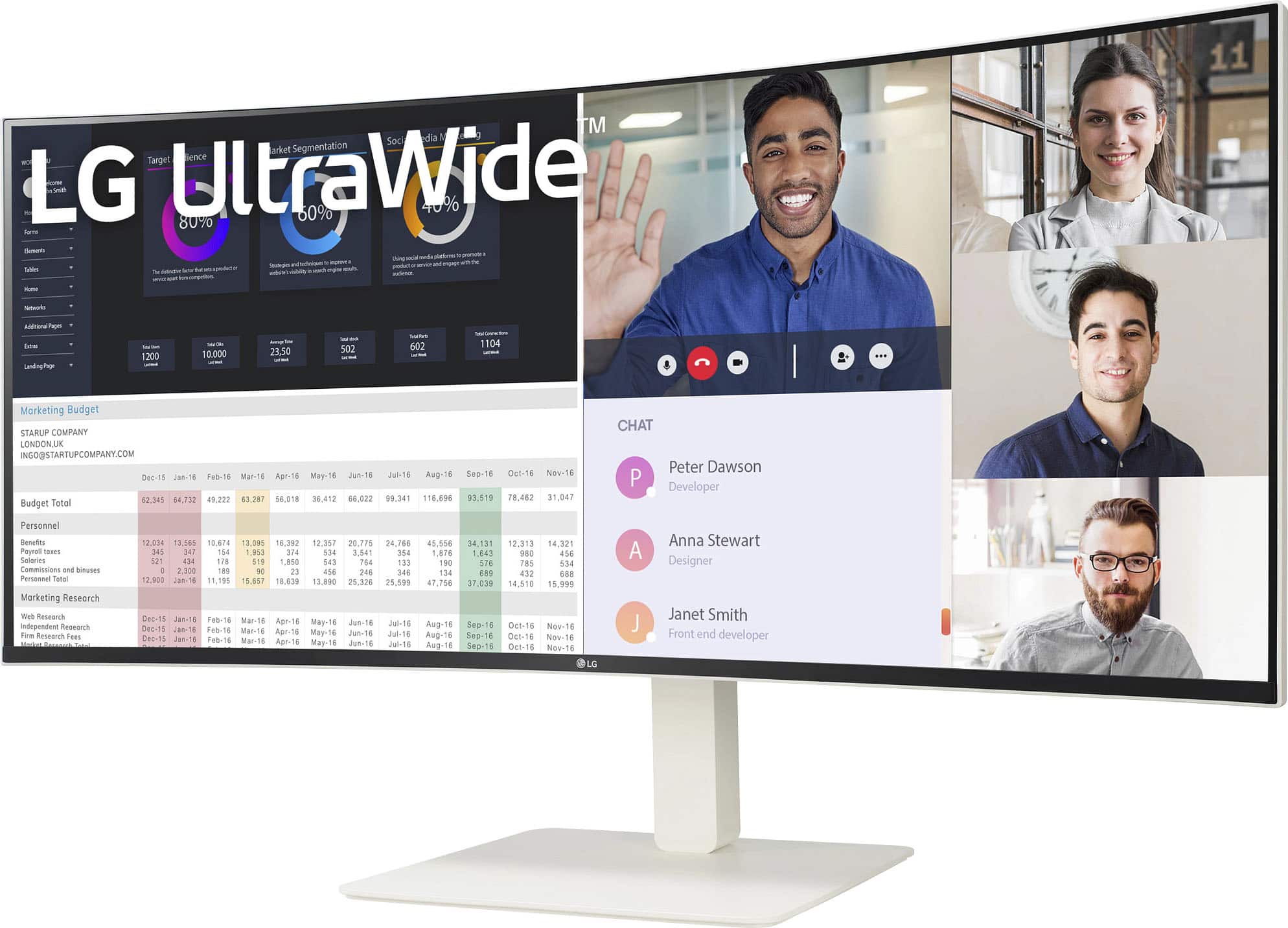 Left. LG - UltraWide 38" LED 144Hz 1-ms Curved Monitor NVIDIA G-SYNC Compatible and AMD Freesync Premium Pro with HDR - White.