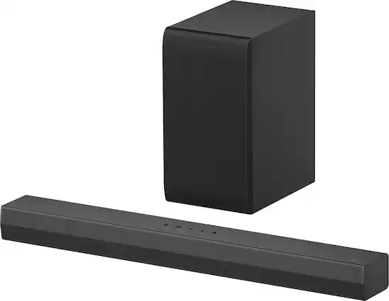 LG - 2.1 Channel S40T Soundbar with Wireless Subwoofer and Bluetooth Connectivity - Black