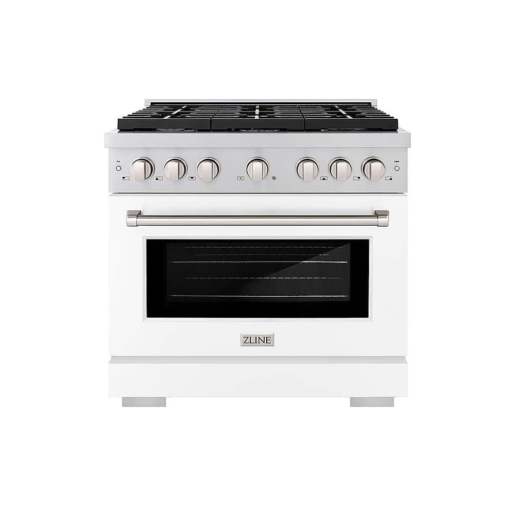ZLINE - 36" Paramount Gas Range with 6 Burner Cooktop and Convection Oven (SGR-WM-36) - Black Matte - Front_Zoom