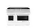 Front. ZLINE - ZLINE 48 in. 6.7 cu. ft. 8 Burner Double Oven Gas Range in Stainless Steel with White Matte Doors (SGR-WM-48).