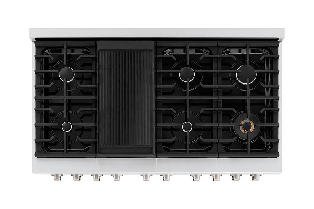 ZLINE 48" Paramount Double Oven Gas Range w/ 8 Burner Cooktop & White