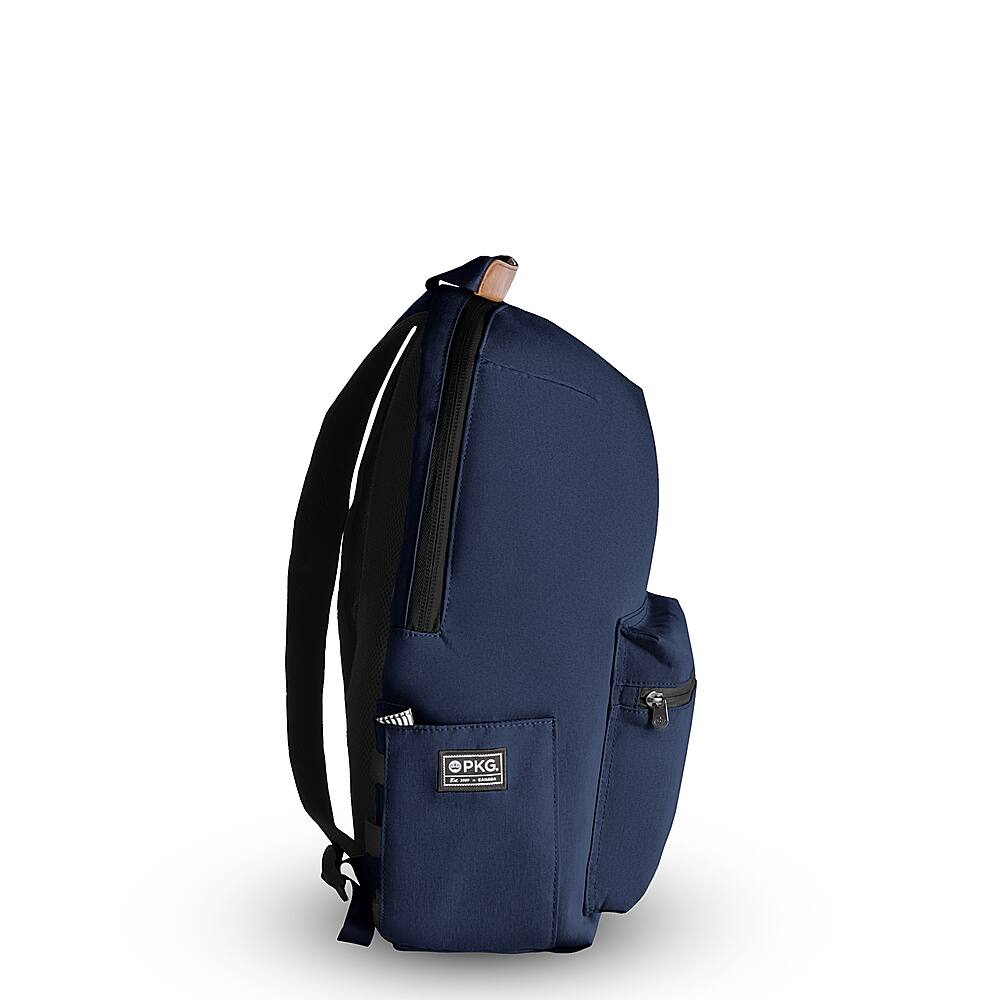 Left View: PKG - Granville 22L Backpack - Navy/Tan