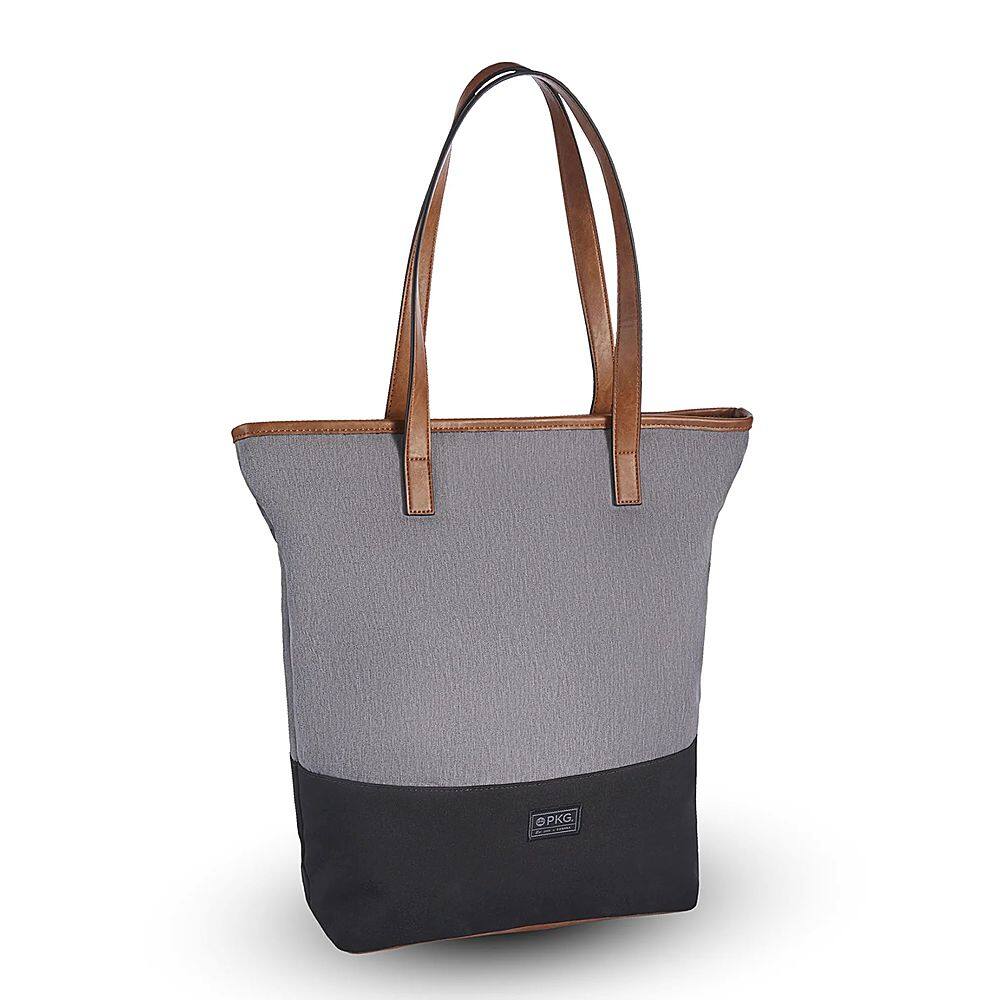 Left View: PKG - Hazelton 20L Tote bag - Light Gray