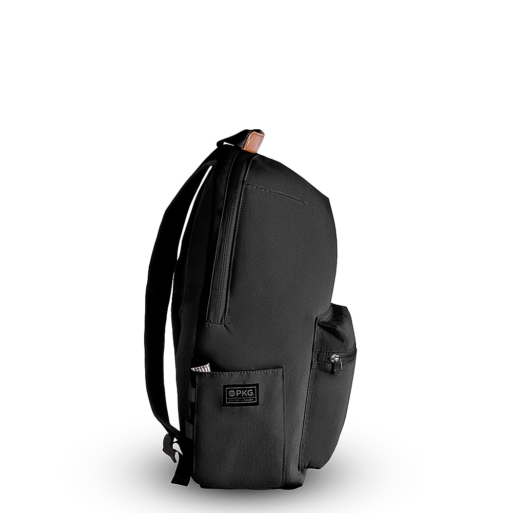 Left View: PKG - Granville 22L Backpack - Black/Tan