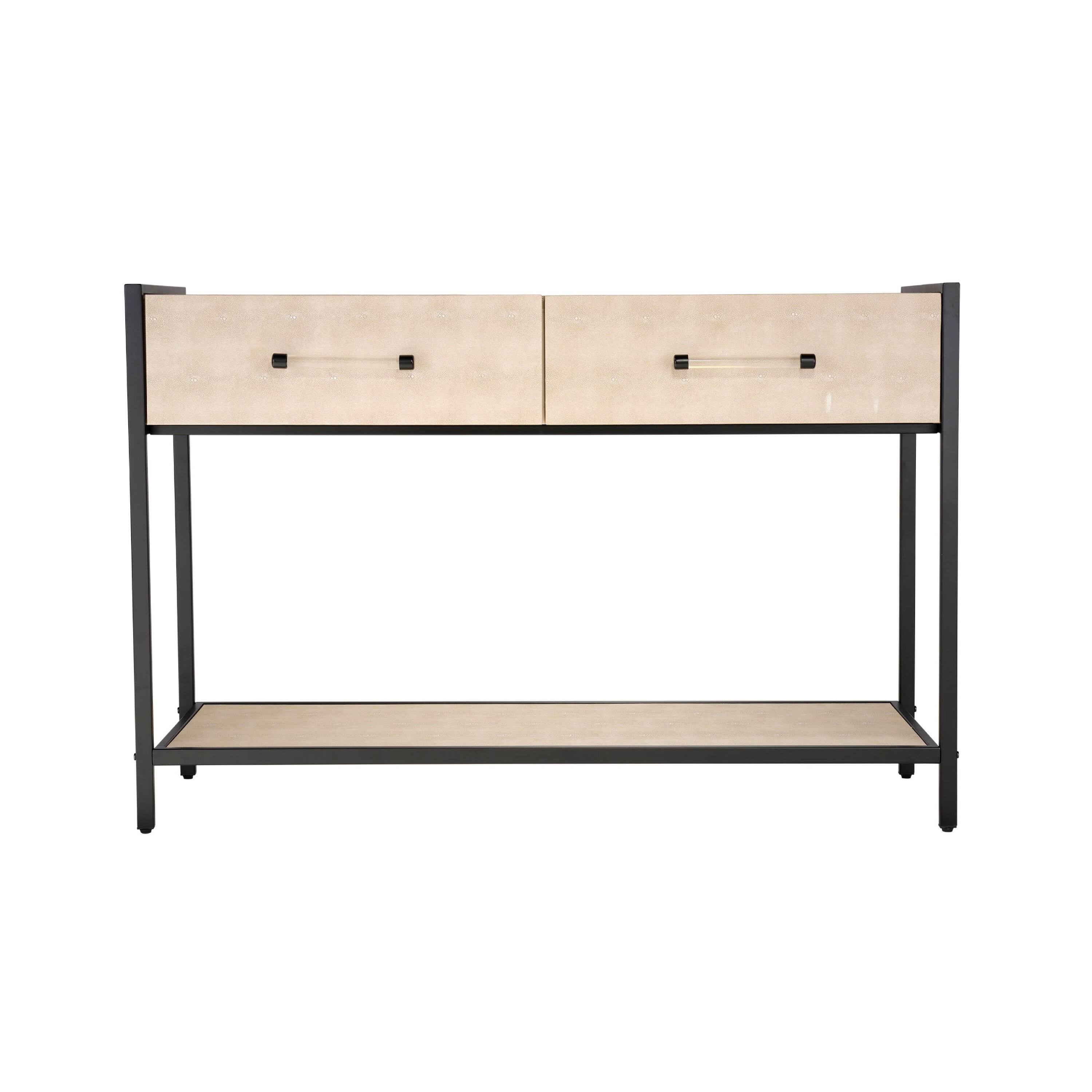 Manhattan Lane Caz 48 Inch 2 Drawers Sofa Console Table w Frame, Faux ...