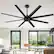 Alt View 10. Breezary - 72-Inch Modern Indoor No-Light Ceiling Fan with 8 ABS Blades, 7" & 12" Downrods, 6 Speed DC Motor & Remote Control - Matte Black.