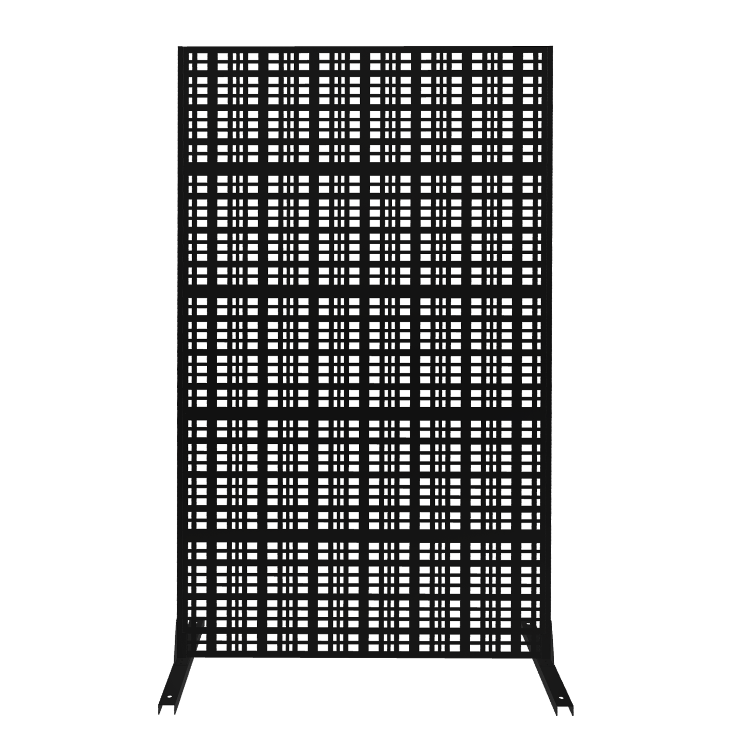Alt View 5. Loheer - Freestanding Metal Privacy Screen 6 ft x 3.61 ft Decorative Room Divider for Patio Balcony Garden - Black.