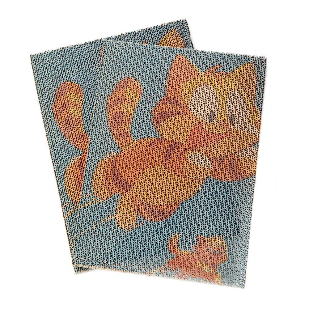 Alt View 8. Resenkos - Resenkos Cat Scratching Post Set With Adorable Patterns, 15 Pieces, Pet Scratch Mat, Feline Scratch Board, Gray - Gray.