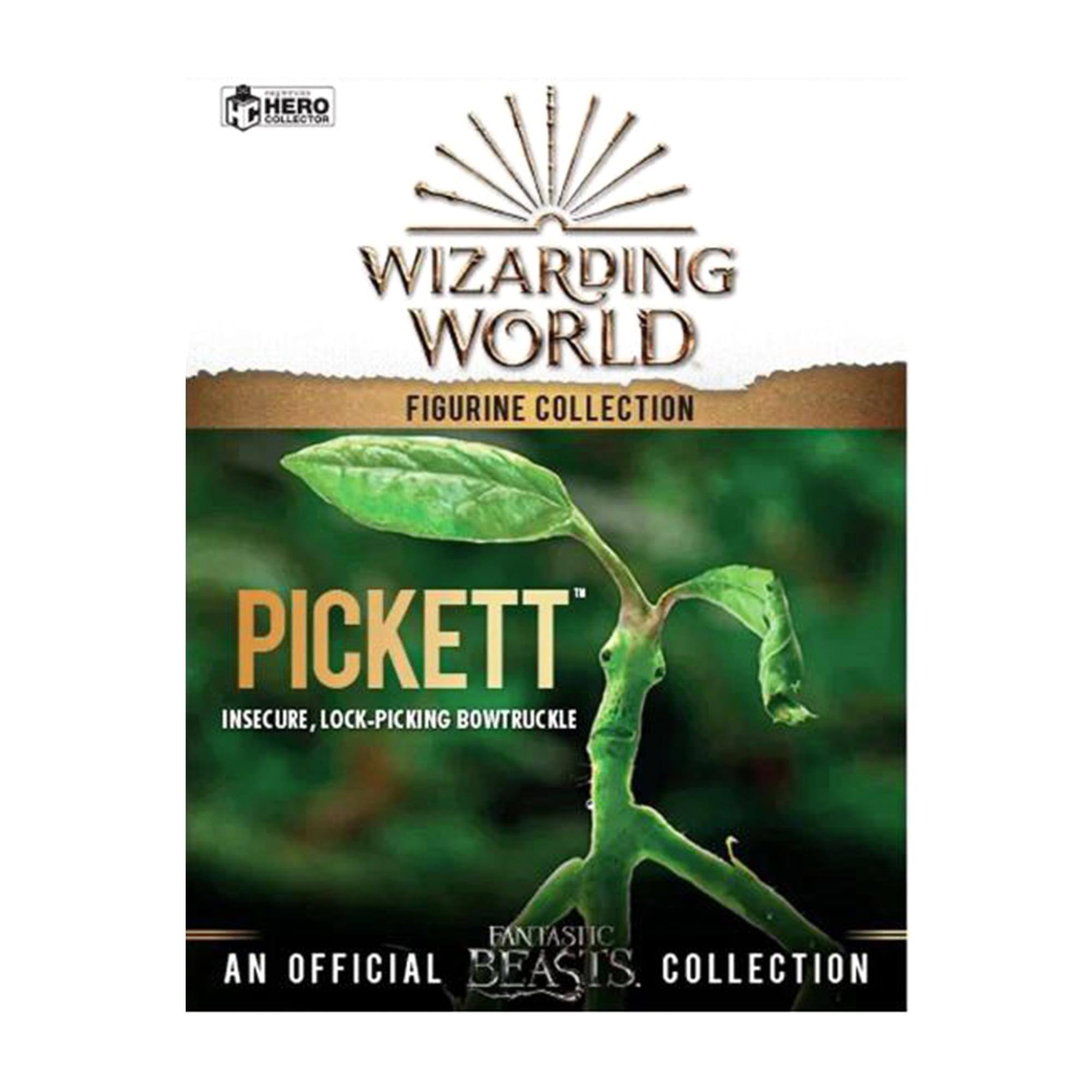 HERO COLLECTOR  
WIZARDING WORLD  
FIGURINE COLLECTION  

PICKETT  
INSECURE, LOCK-PICKING BOWTRUCKLE  

AN OFFICIAL BEASTS COLLECTION