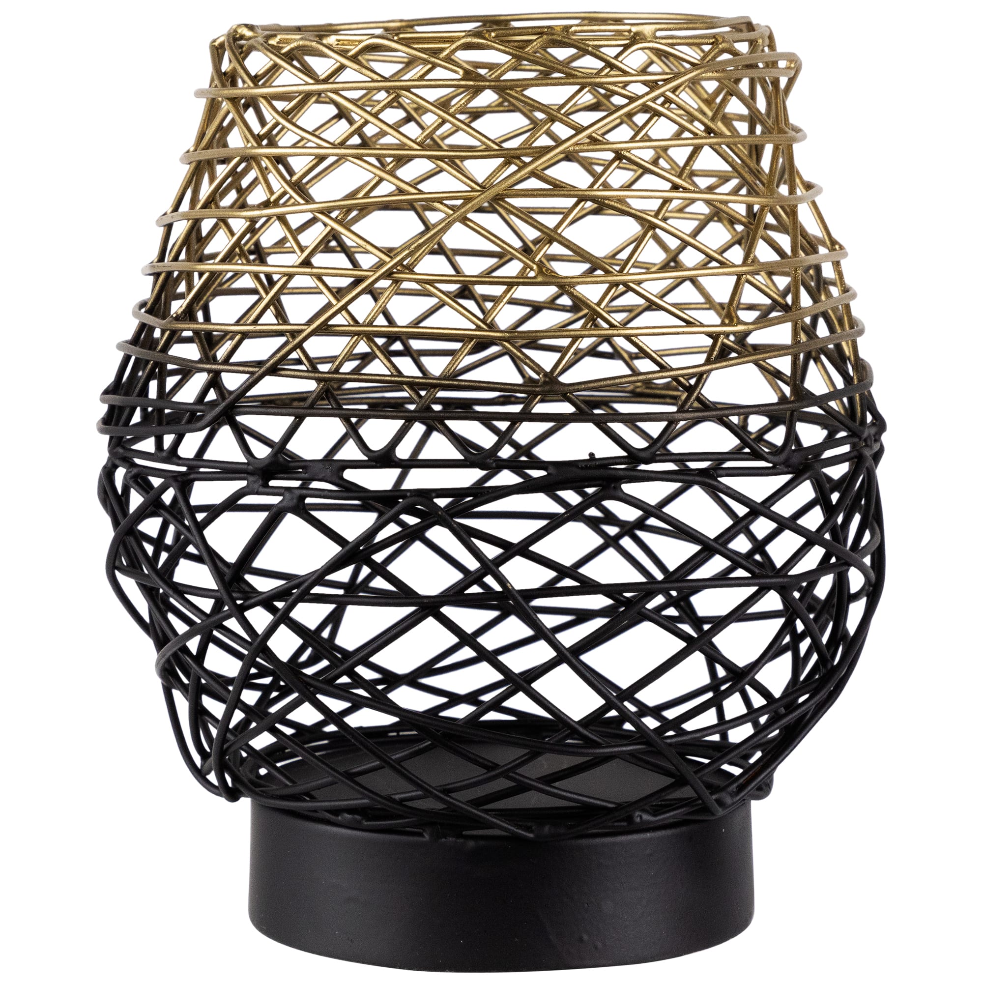 Northlight - Small Woven Ombre Iron Votive Candle Holder - 6.25" - and Gold - Black