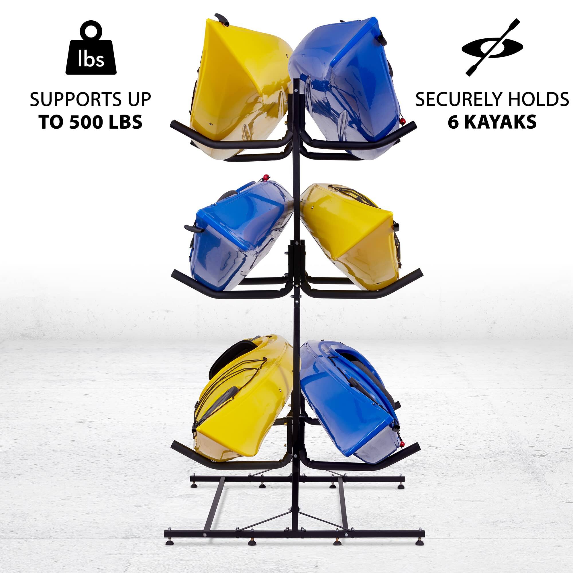 SUPPORTS UP TO 500 LBS
SECURELY HOLDS 6 KAYAKS