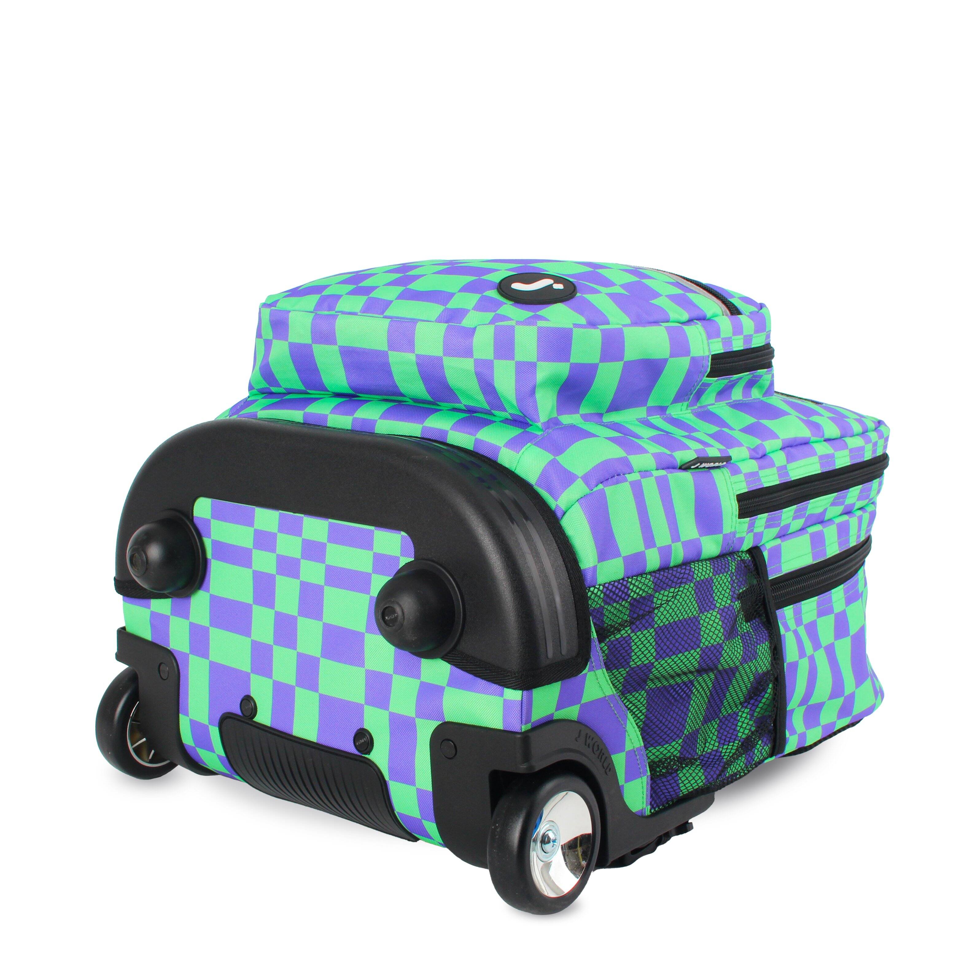 Alt View 1. J World - J World Unisex Sundance 20" Rolling Backpack With Laptop Sleeve For School And Travel, Pixel Checkers - PIXEL CHECKERS.