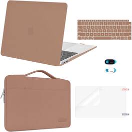 mosiso - 5-in-1 MacBook Air 13 Case and Sleeve Kit A2337/A2179/A1932 - Caramel Brown