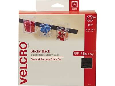 Velcro
Sticky Back
Sujetadores Sticky Back
General Purpose Stick On
1 Roll
30" x 34"
Holds 5 lbs (2.2 kg)