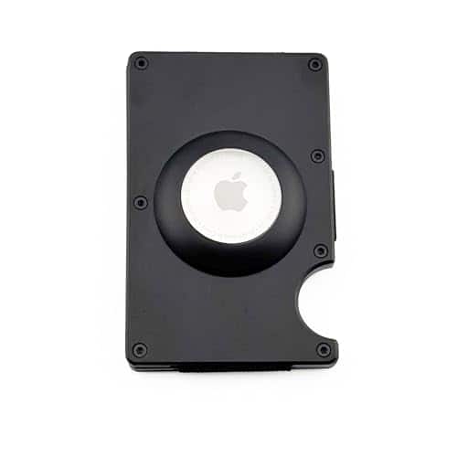 Vulpecula Spade - Card Holder Wallet with Location Tracking | Aluminum Metal Card Holder | Solid Smart Wallet Built-In Airtag Chip - Black