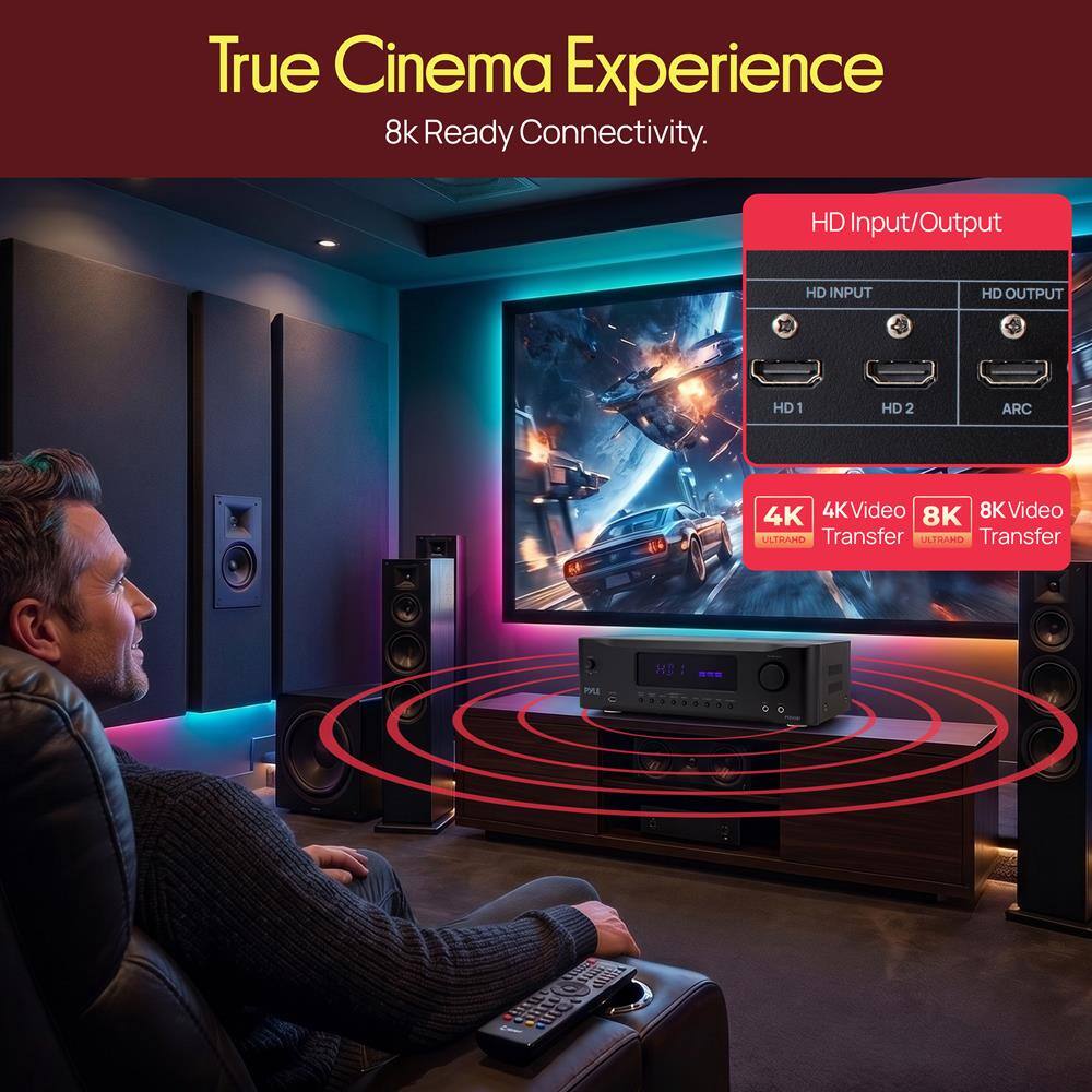 True Cinema Experience  
8k Ready Connectivity.  
HD Input/Output  
HD INPUT  
HD OUTPUT  
HD 1  
HD 2  
ARC  
4K  
4K Video Transfer  
8K  
8K Video Transfer  
ULTRAHD  
ULTRAHD