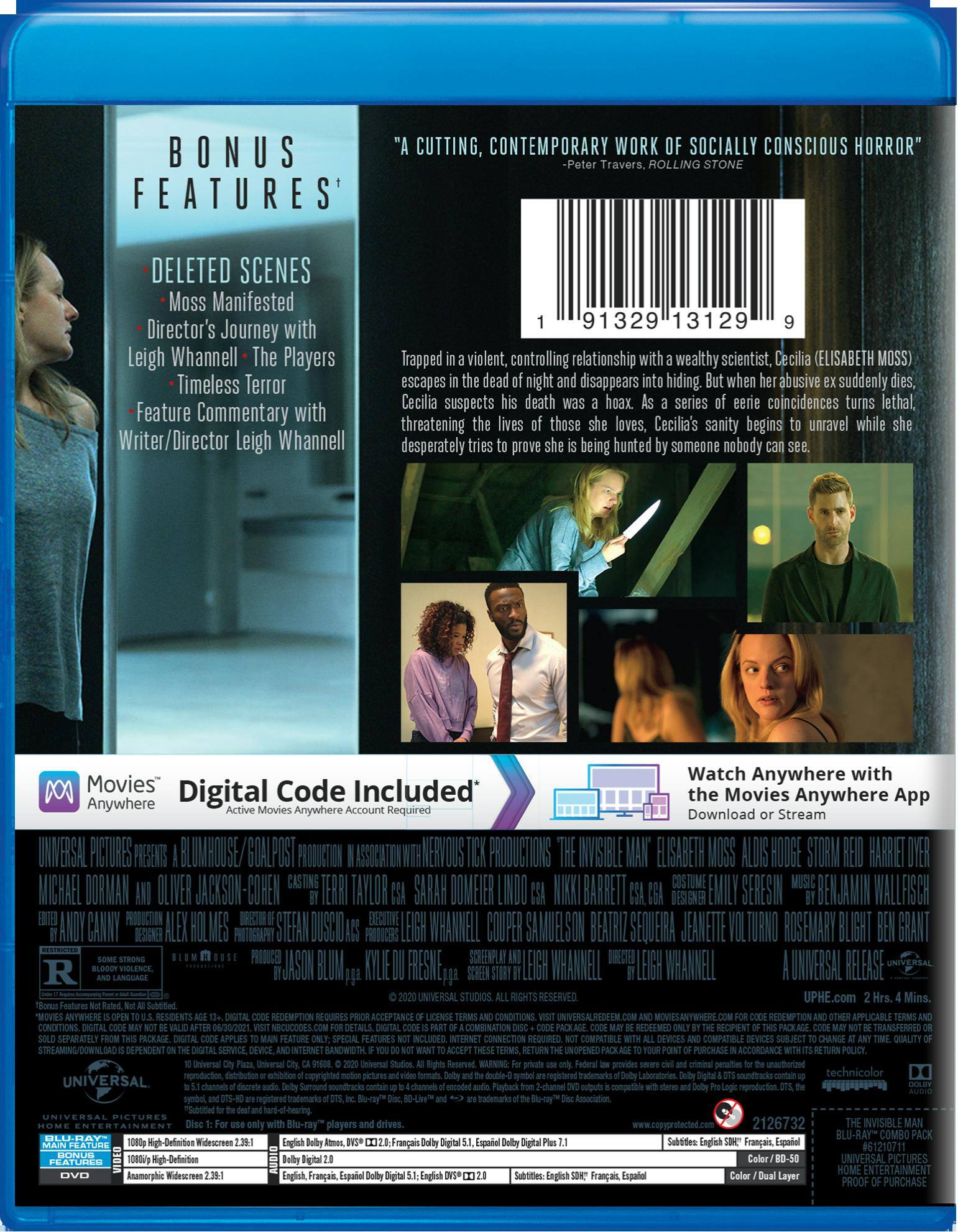 Angle. The Invisible Man (2020) (DVD + Digital) [Blu-ray].