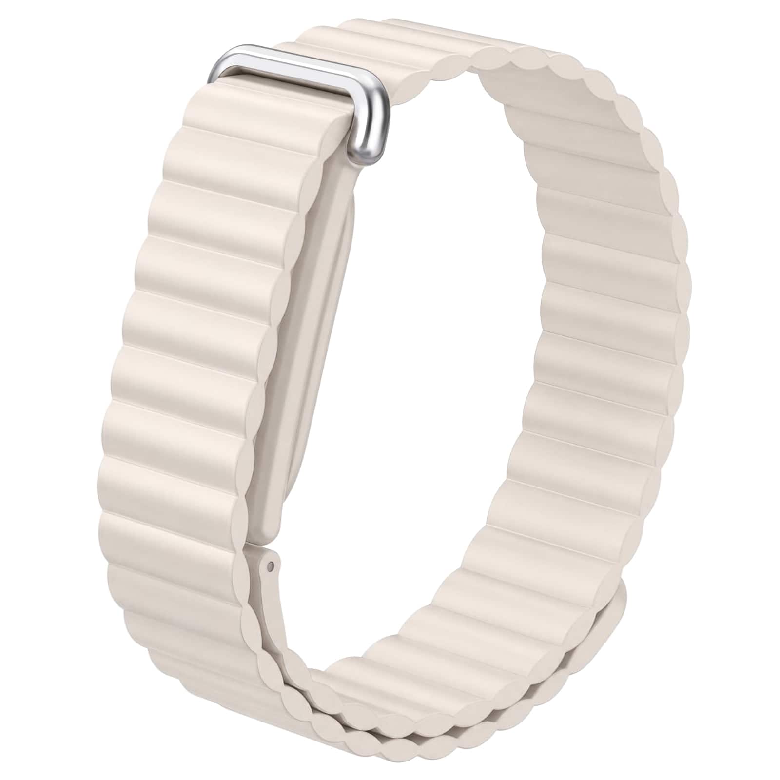 Fintie - Magnetic Silicone Sport Band for Google Fitbit Air, Soft Silicone Solo Loop Adjustable Strap Replacement Wristband - Starlight