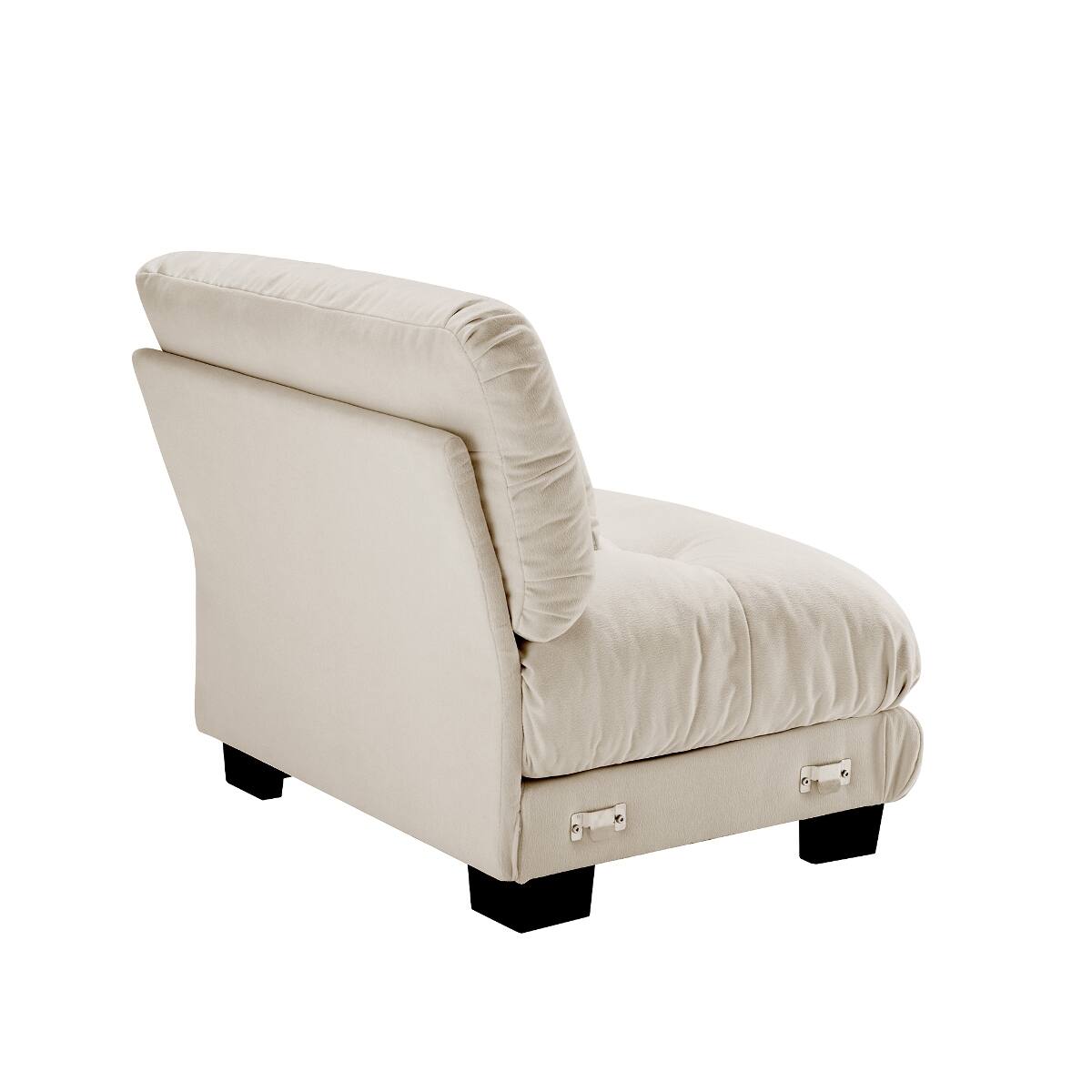 Left. Ropilly - Ropilly Light Coffee Armless Sofa, Chenille Upholstered Single Seat Sofa with Pillow - Light Coffee.