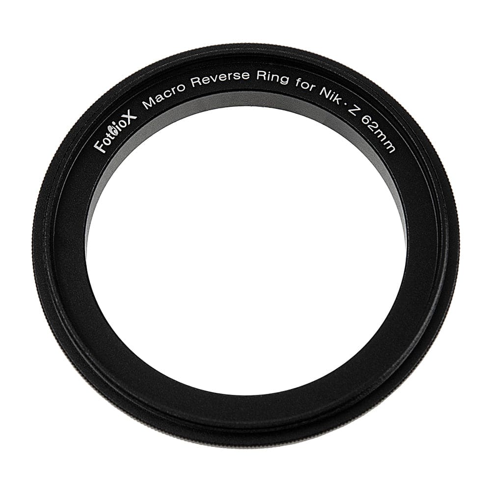Fotodiox - 62mm Macro Reverse Ring for Nikon Z-Mount Cameras - Reverse Filter Thread to Camera Mount Adapter