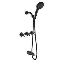Boyel Living - Shower Set with 10 Function ABS Handheld Shower Three Handle Control and High Flow Tub Spout - Matte Black