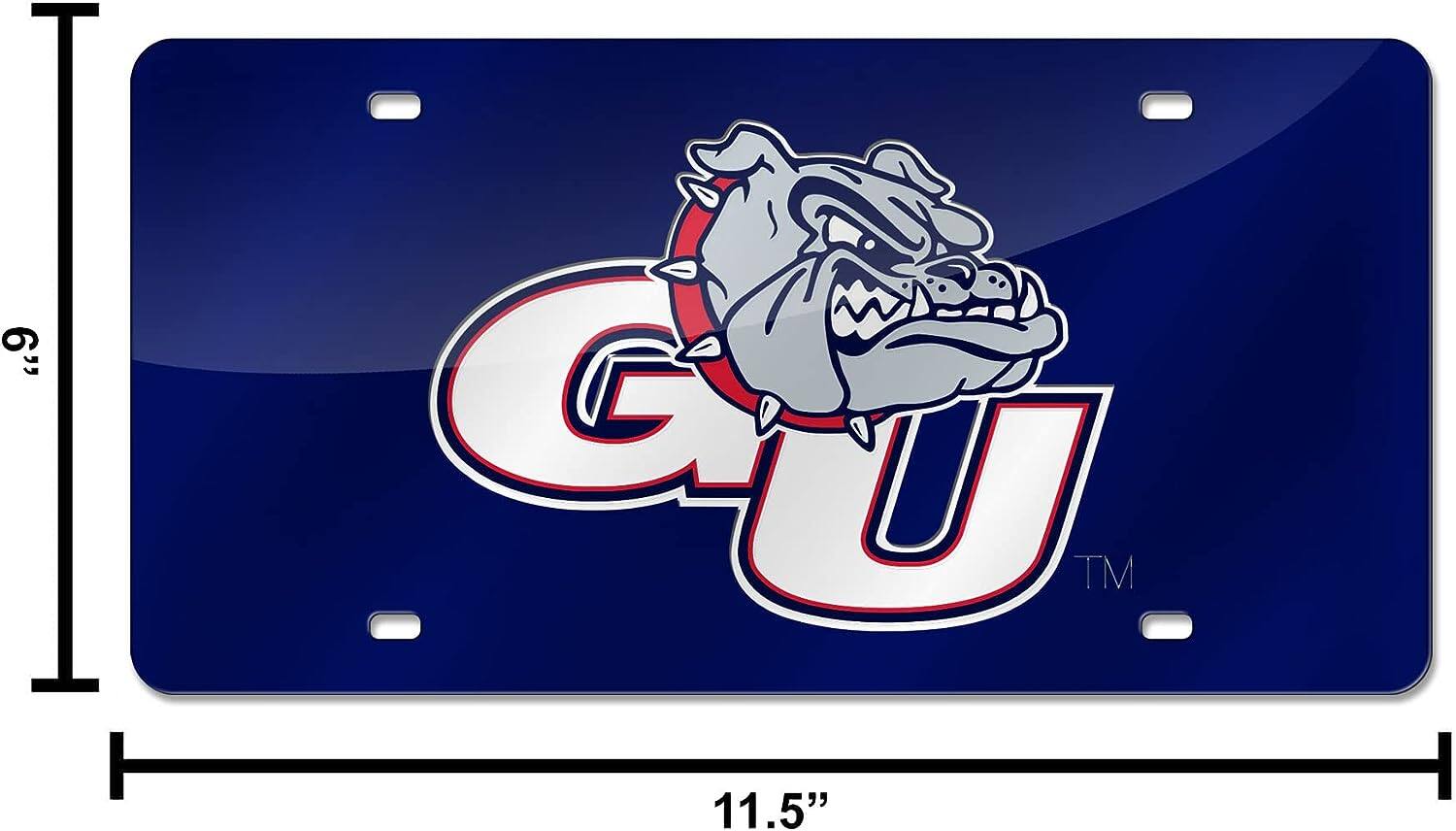 Alt View 3. Rico Industries - Gonzaga Bulldogs Blue Mirrored Laser Cut License Plate Laser Tag - Multi.
