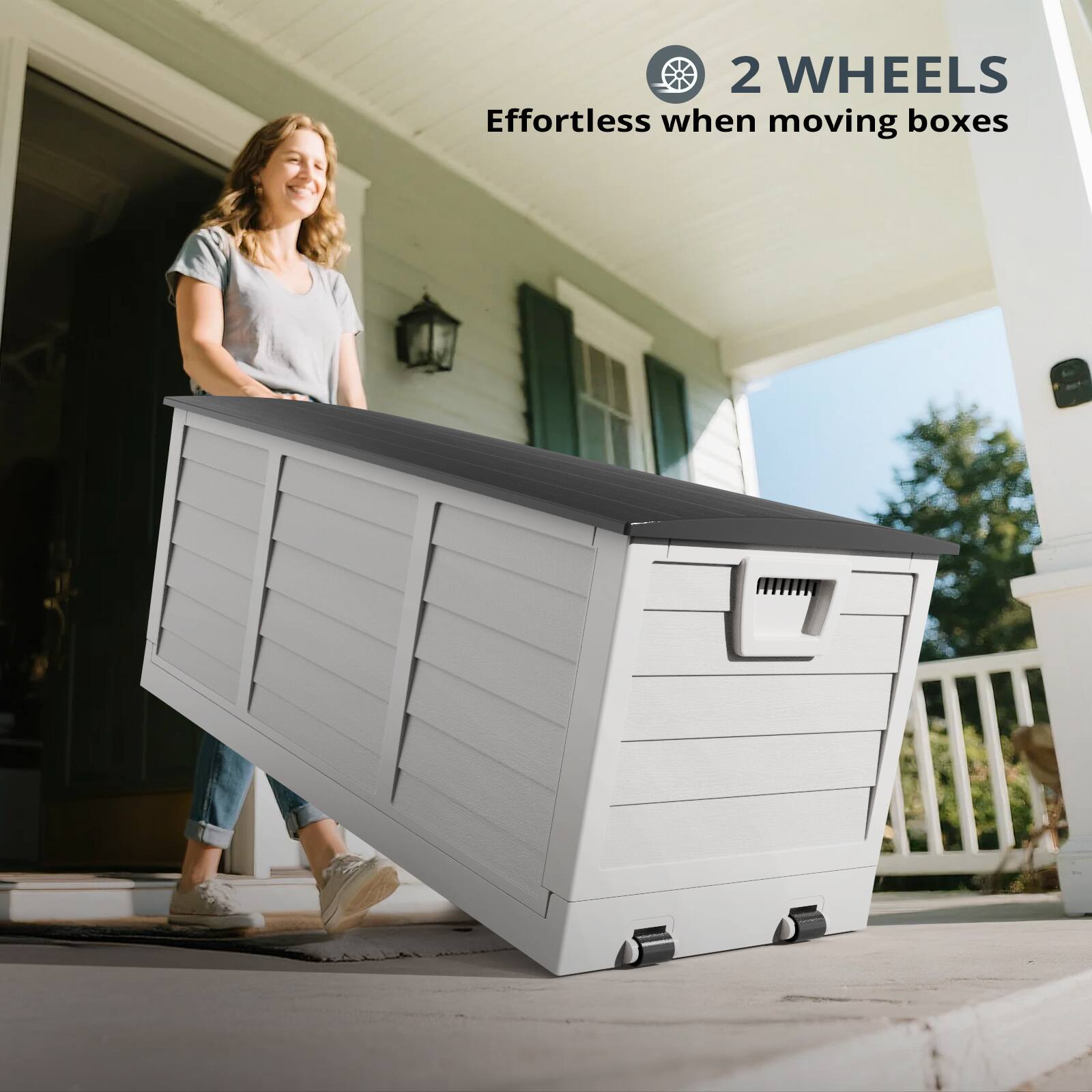 2 WHEELS  
Effortless when moving boxes