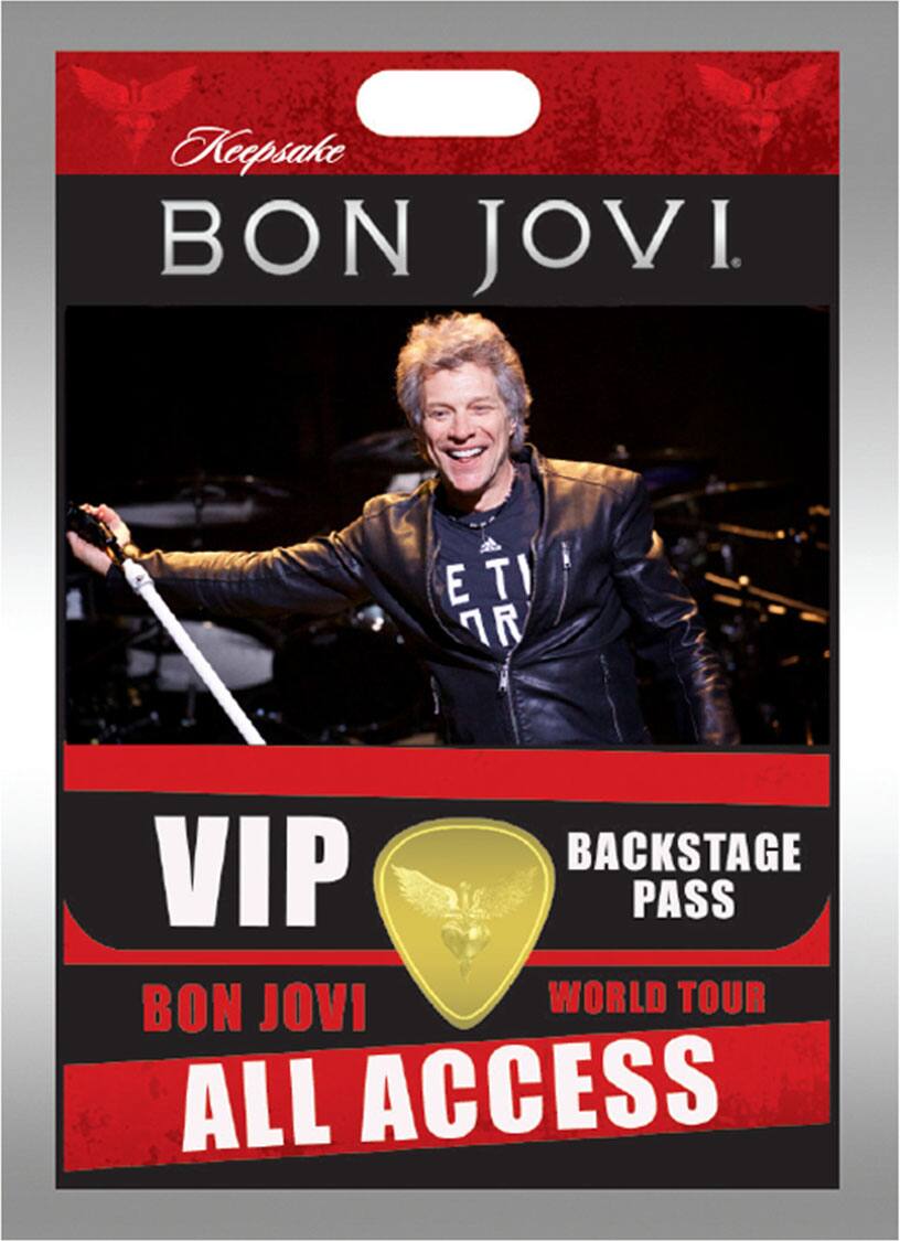 Keepsake BON JOVI  
VIP BACKSTAGE PASS BON JOVI WORLD TOUR ALL ACCESS
