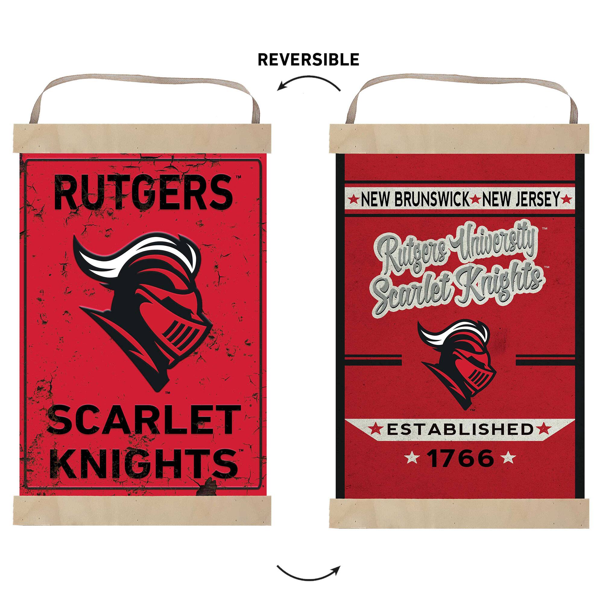 REVERSIBLE  
RUTGERS  
NEW BRUNSWICK NEW JERSEY  
Rutgers University  
SCARLET KNIGHTS  
ESTABLISHED 1766