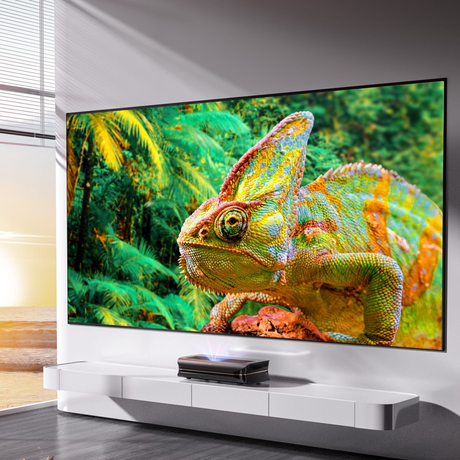 Alt View 32. AWOL Vision - LTV-3500 Pro Plus 120'' Motorized Floor Rising ALR Screen Bundle,3000 ISO Lumens - Gray.